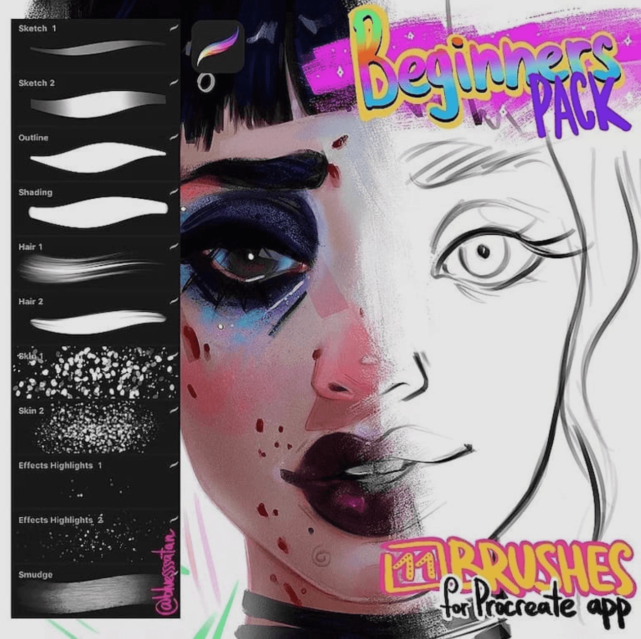 915 Ins God-level Hand-drawn Brush for Beginners in Portrait Drawing - whaledesign