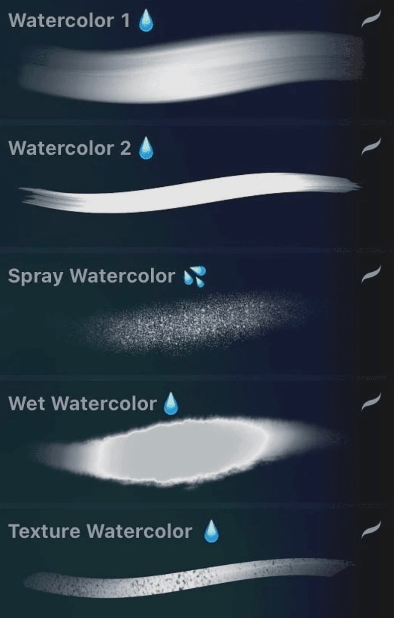 921 Very Natural Texture Watercolor Brush - whaledesign