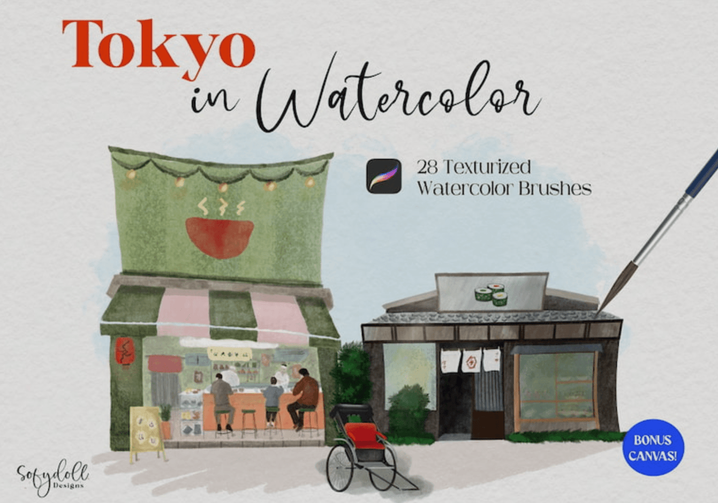 925 Watercolor Version of Tokyo - whaledesign