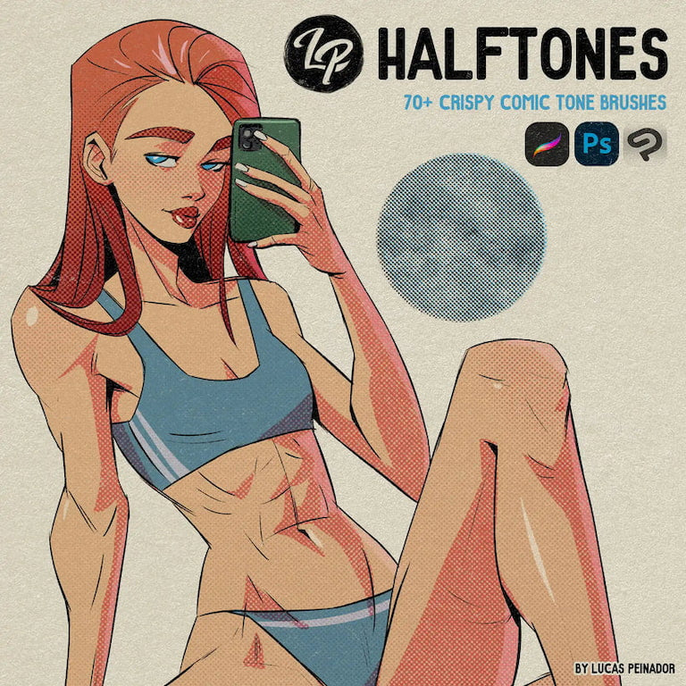 1075|🎨 Designed specifically for comic and American manga styles | Over 60 professional halftone brush sets now available!