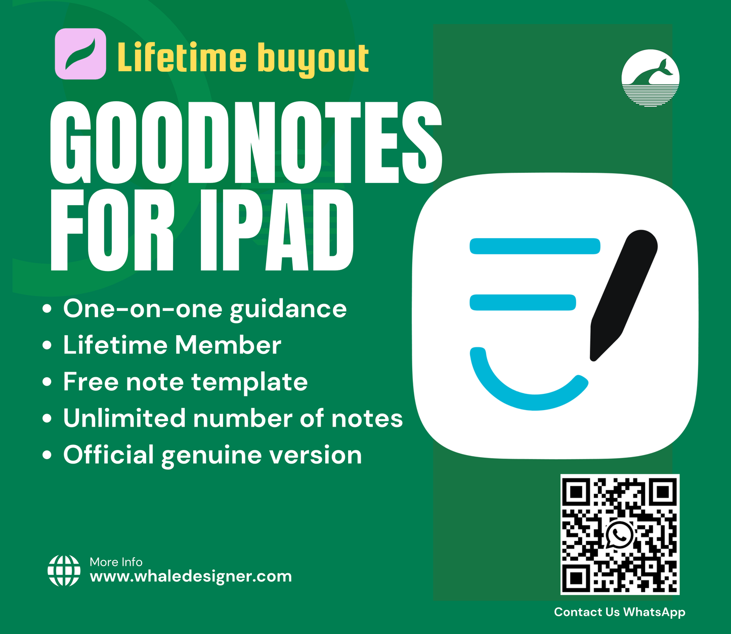GoodNotes 6 and 7 offer unlimited access to notes for lifetime members; GoodNotes 5 retains existing notes.
