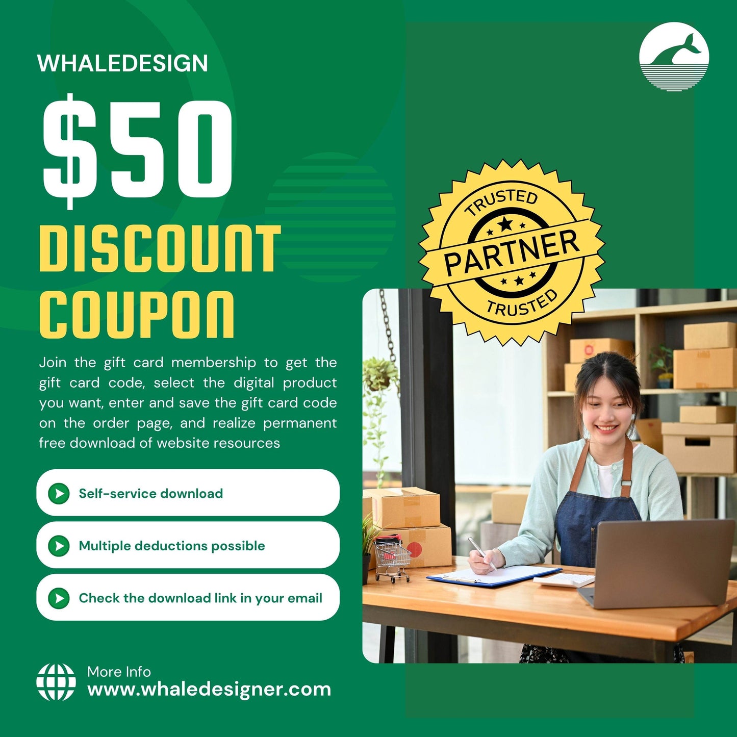 $50 Discount Coupon - whaledesign