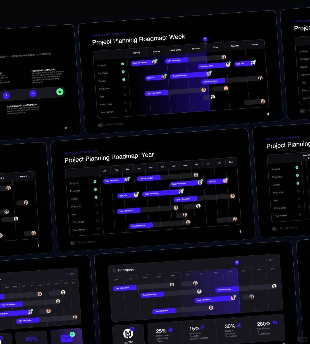 1003 Clear project plan PPT template - whaledesign