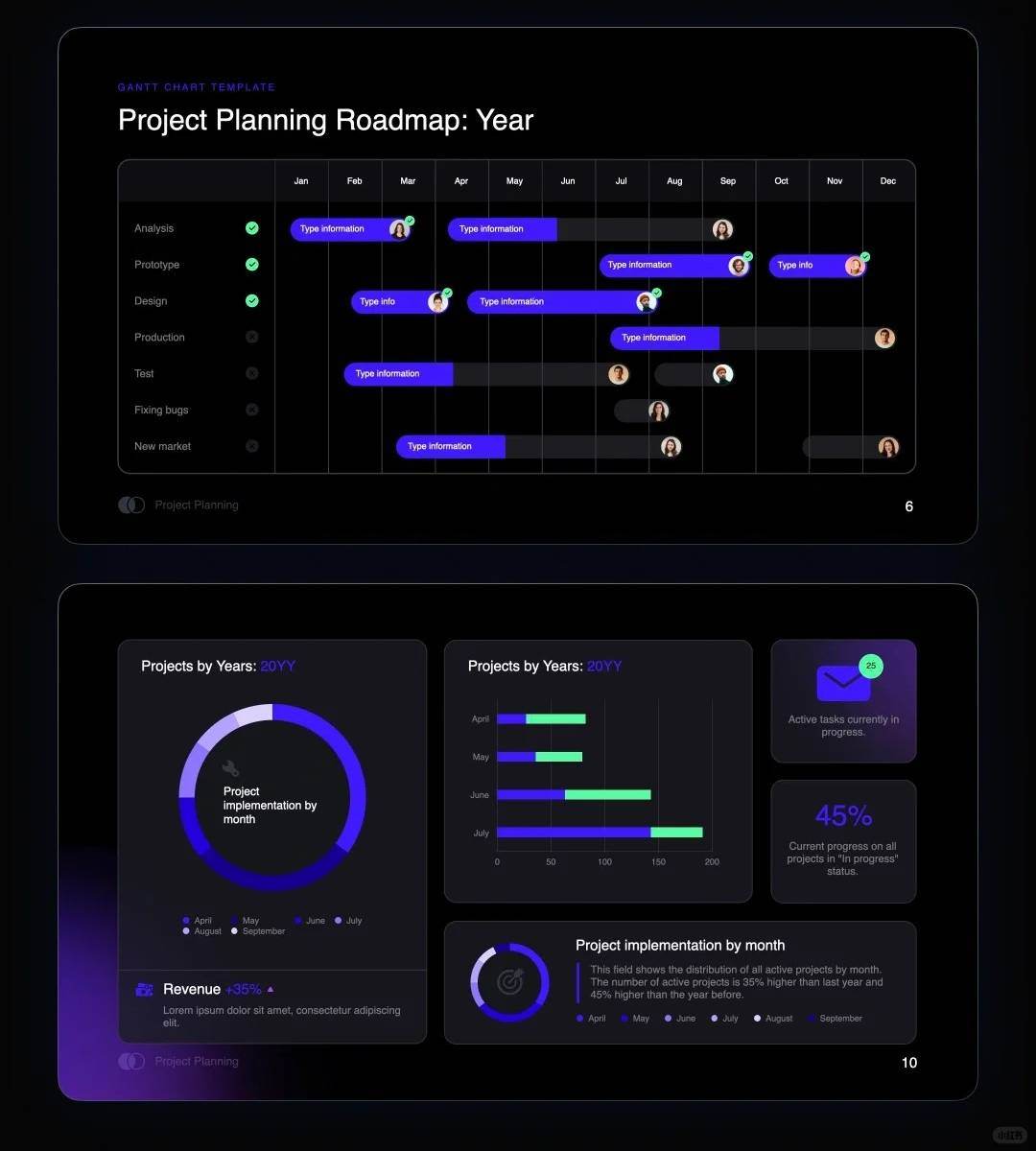 1003 Clear project plan PPT template - whaledesign