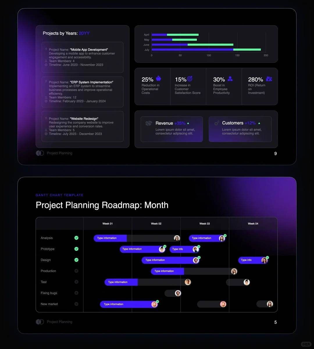 1003 Clear project plan PPT template - whaledesign
