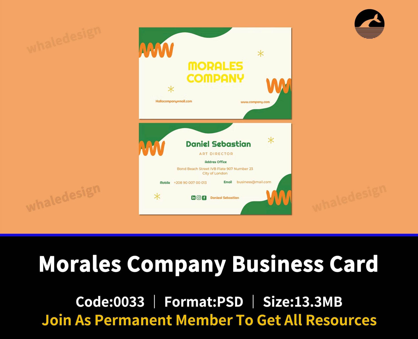 33Morales Company Business Card - whaledesign