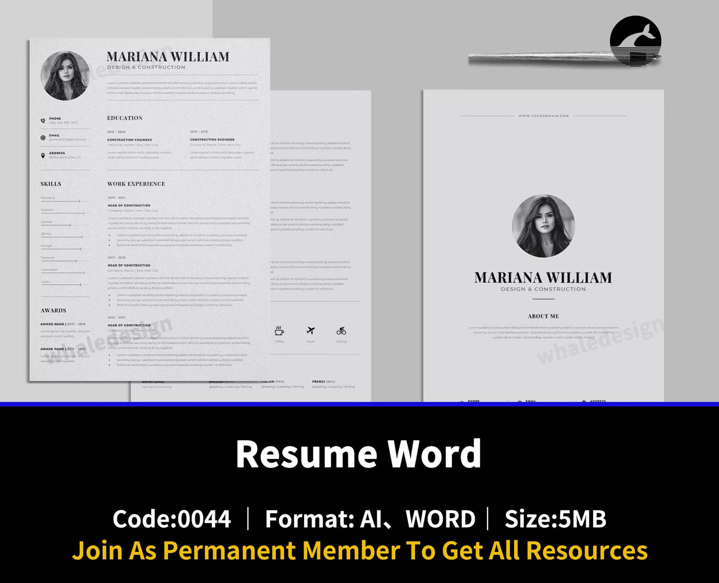 44Resume Word - whaledesign