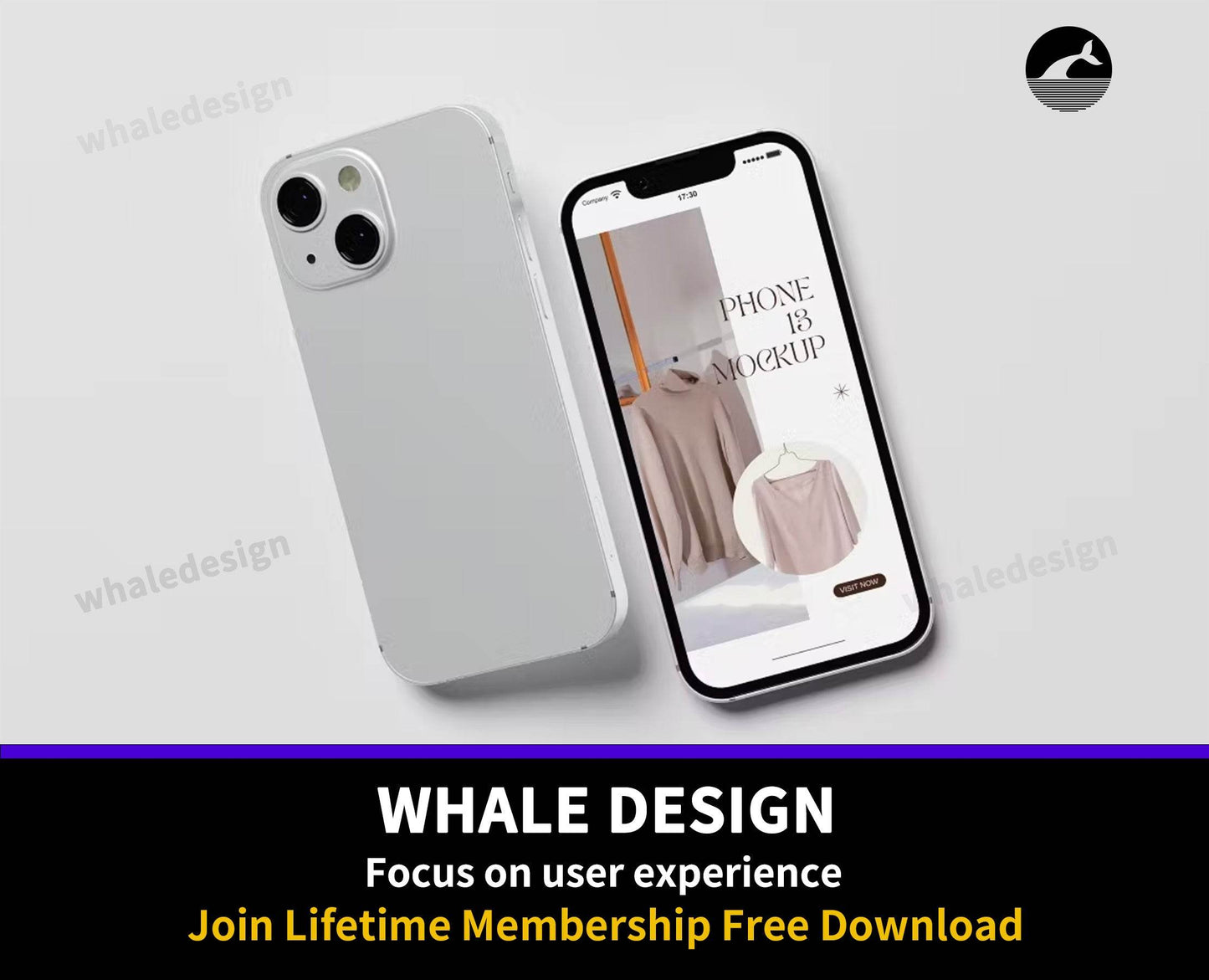 161Phone 13 Mini Mockup - whaledesign