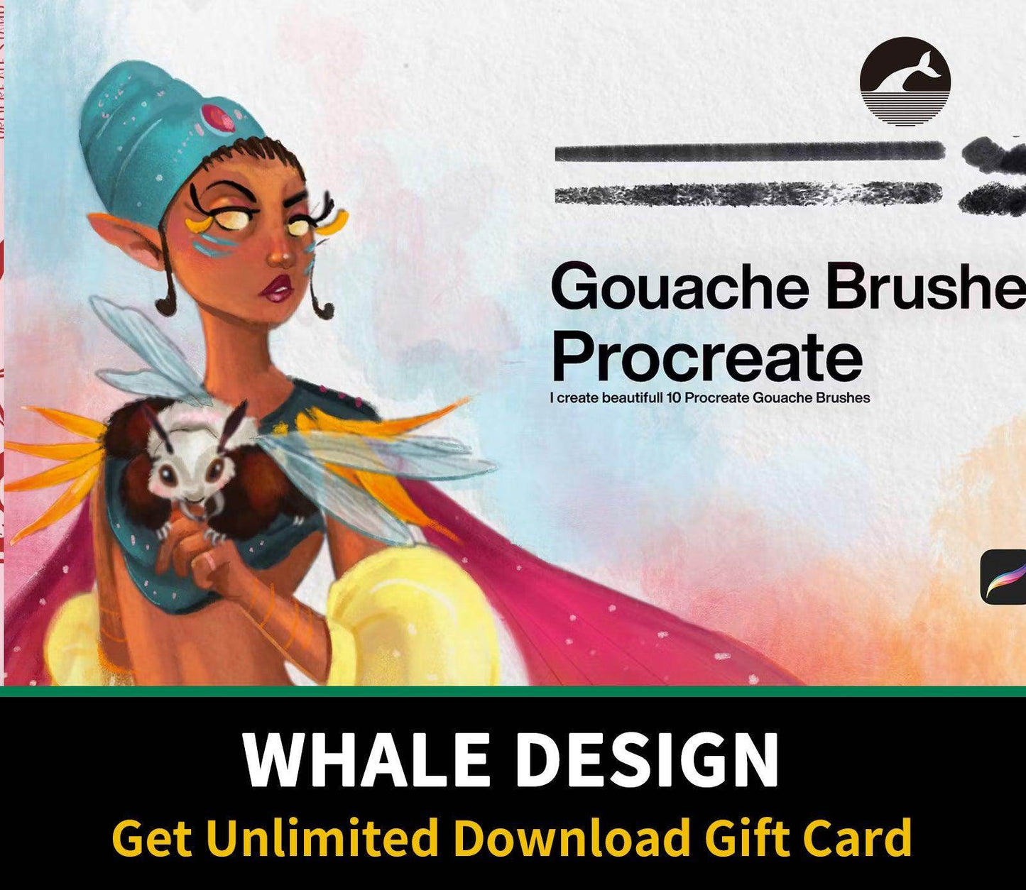 513 10 Gouache Brushes Procreate - whaledesign