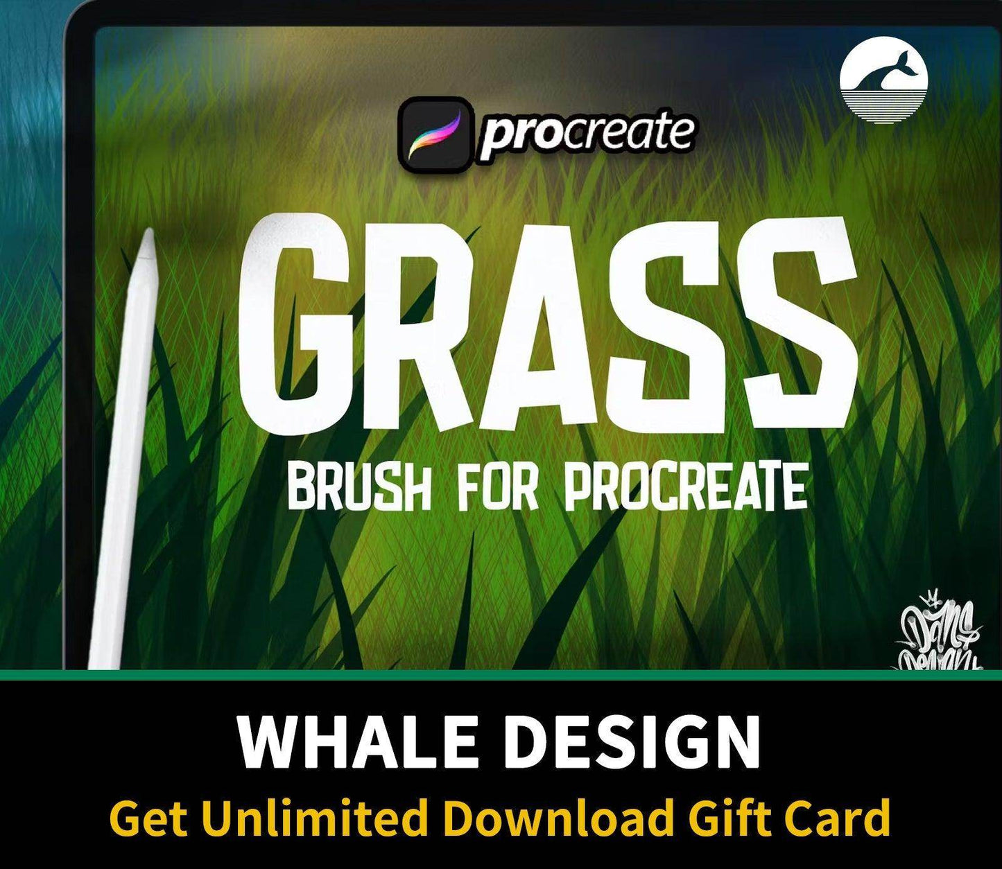 527 Dansdesign Grass Procreate Brush - whaledesign