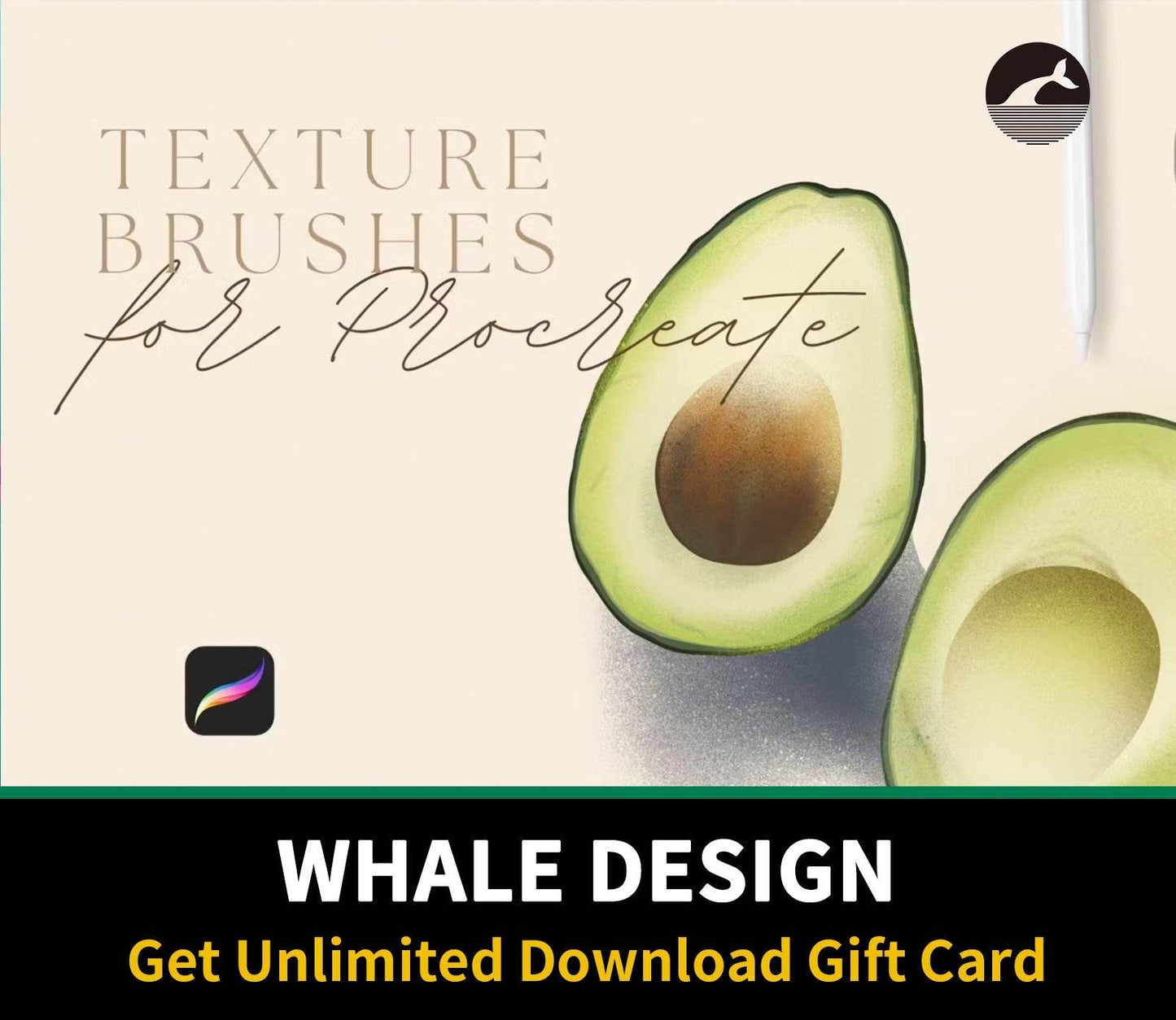 578 Texture brushes for Procreate - whaledesign