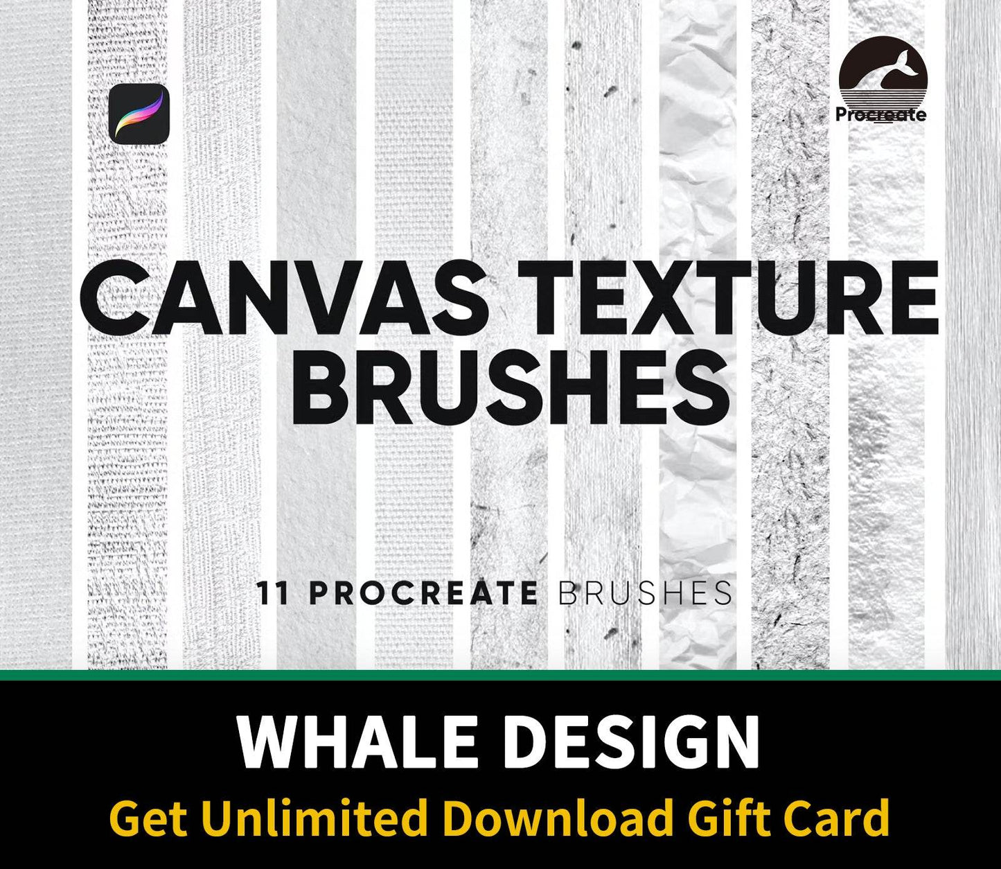 697 10 Canvas Texture Brushes Procreate - whaledesign
