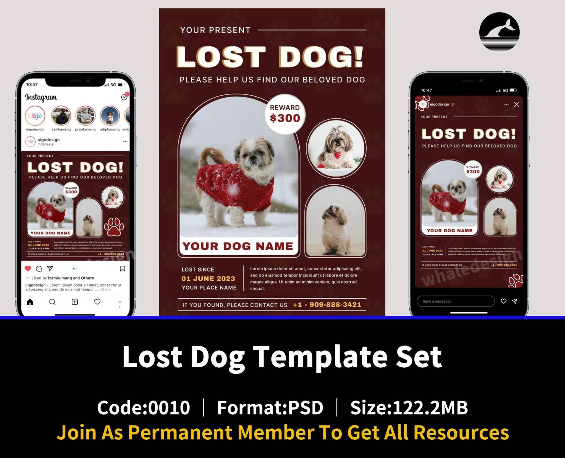 10Lost Dog Template Set - whaledesign