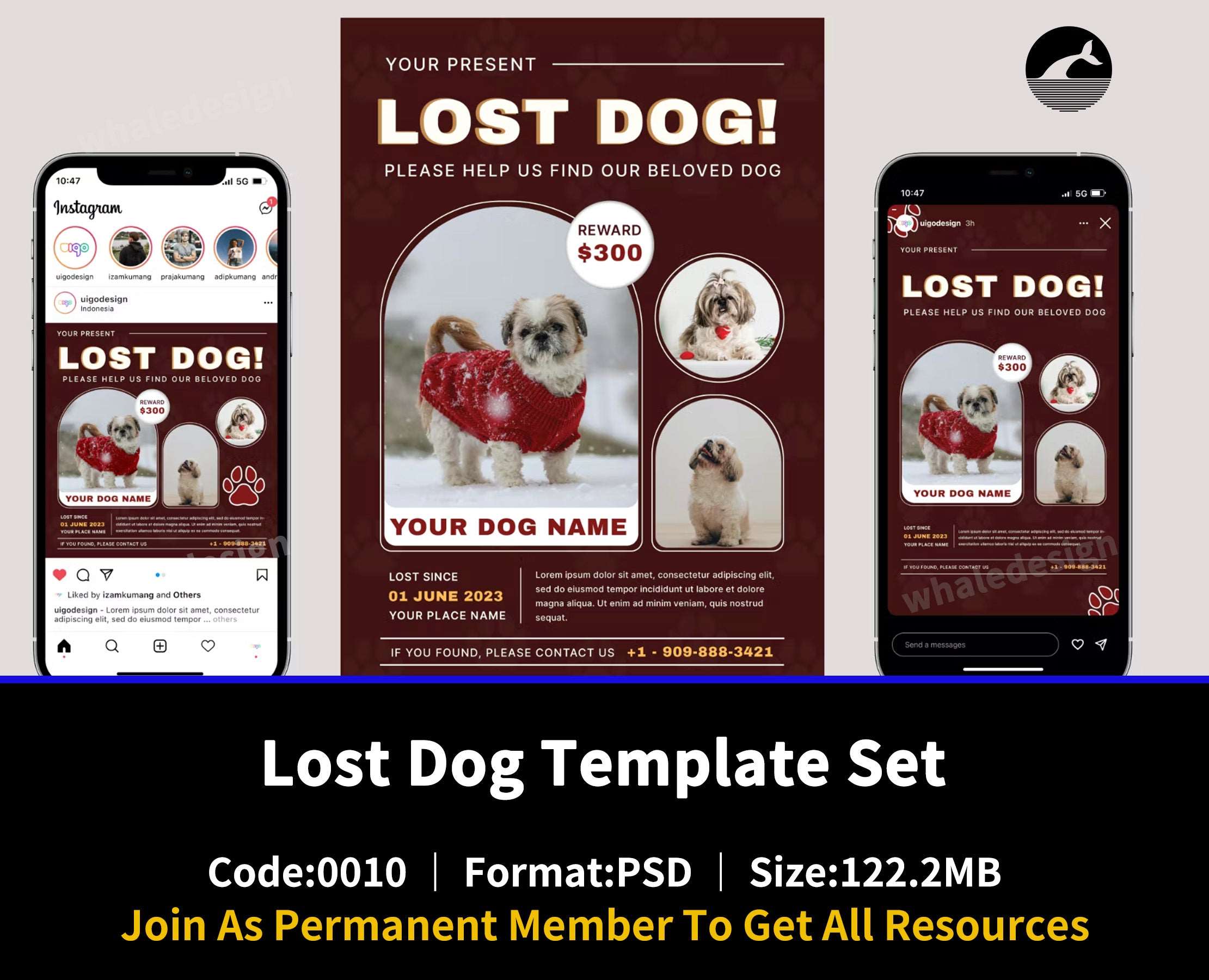 10Lost Dog Template Set