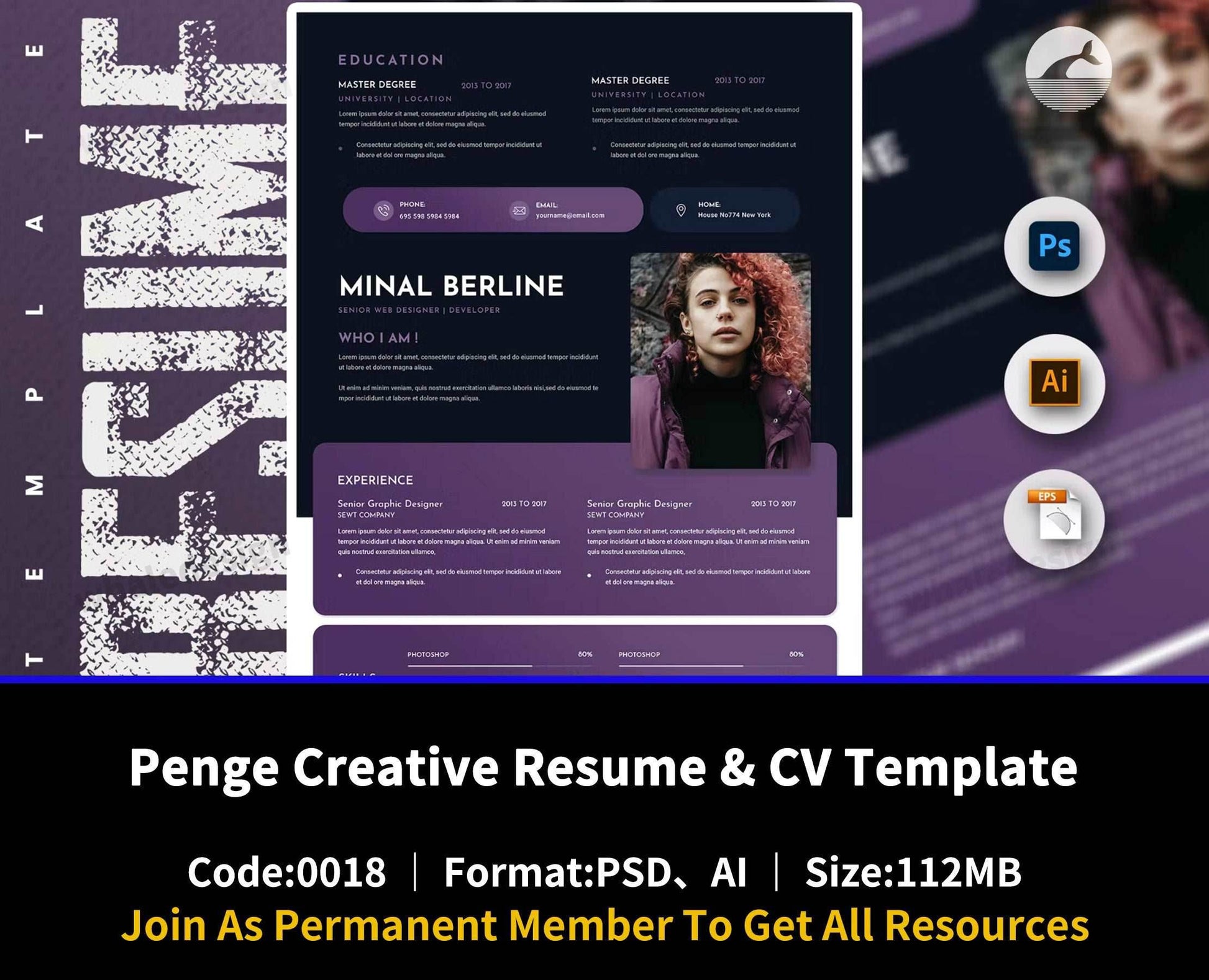 18Penge Creative Resume & CV Template - whaledesign