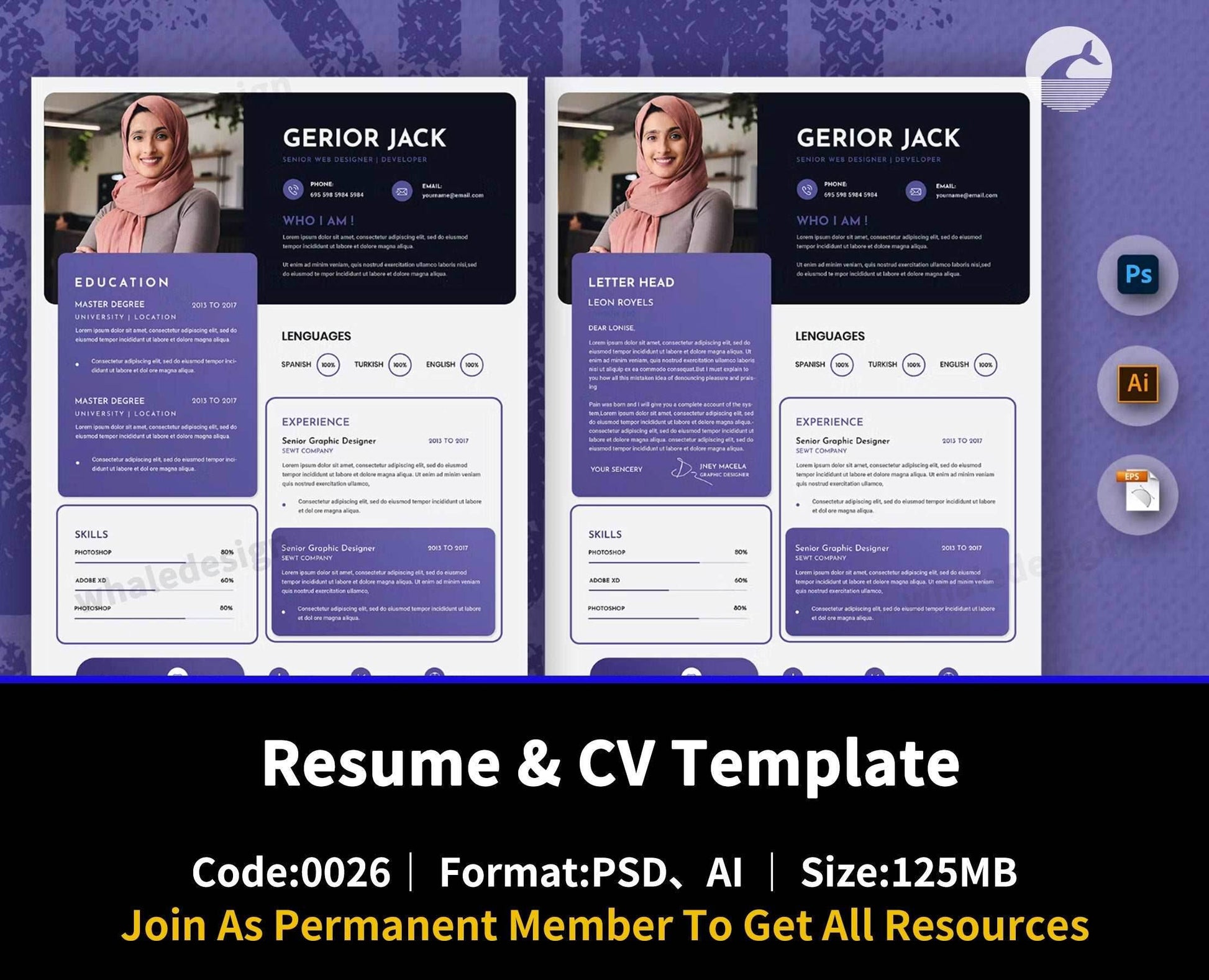26Mextic Creative Resume & CV Template - whaledesign