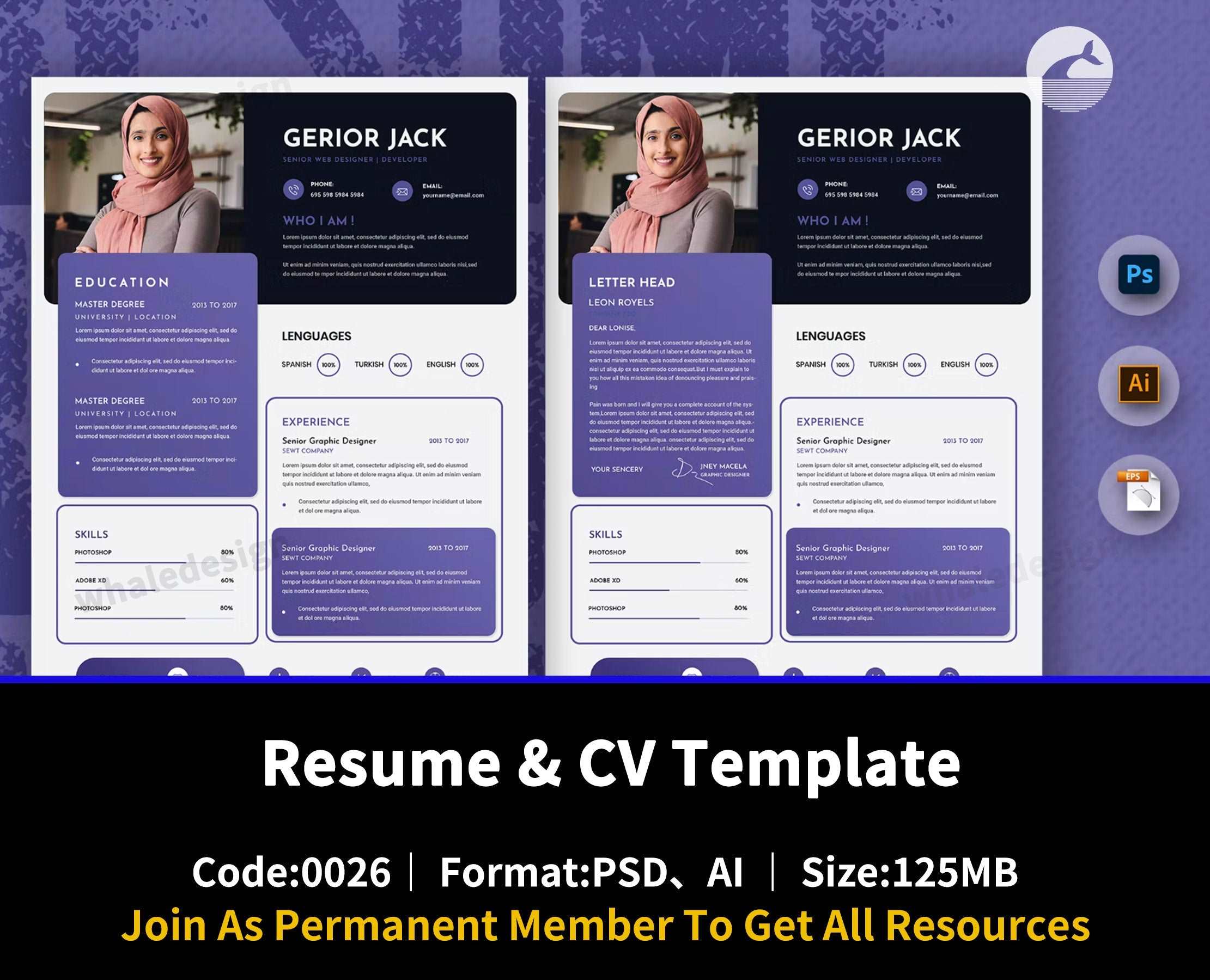 26Mextic Creative Resume & CV Template