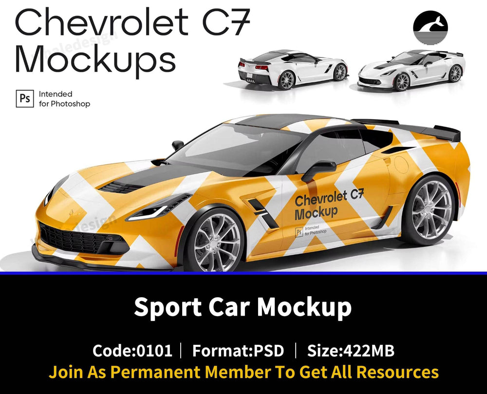 101Sport Car Mockup (Corvette C7) - whaledesign