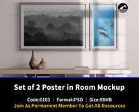 103Set of 2 Poster in Room Mockup - whaledesign