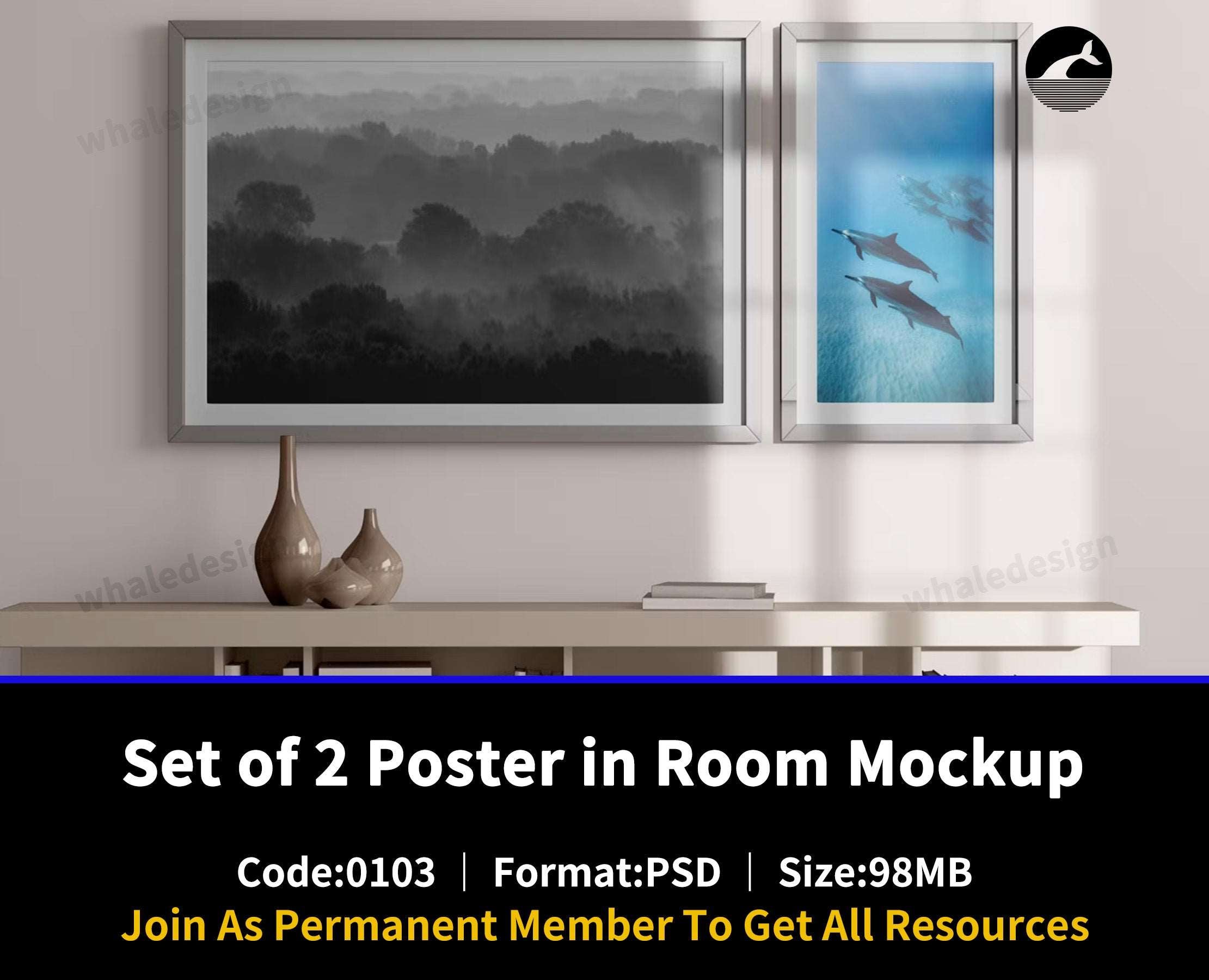 103Set of 2 Poster in Room Mockup