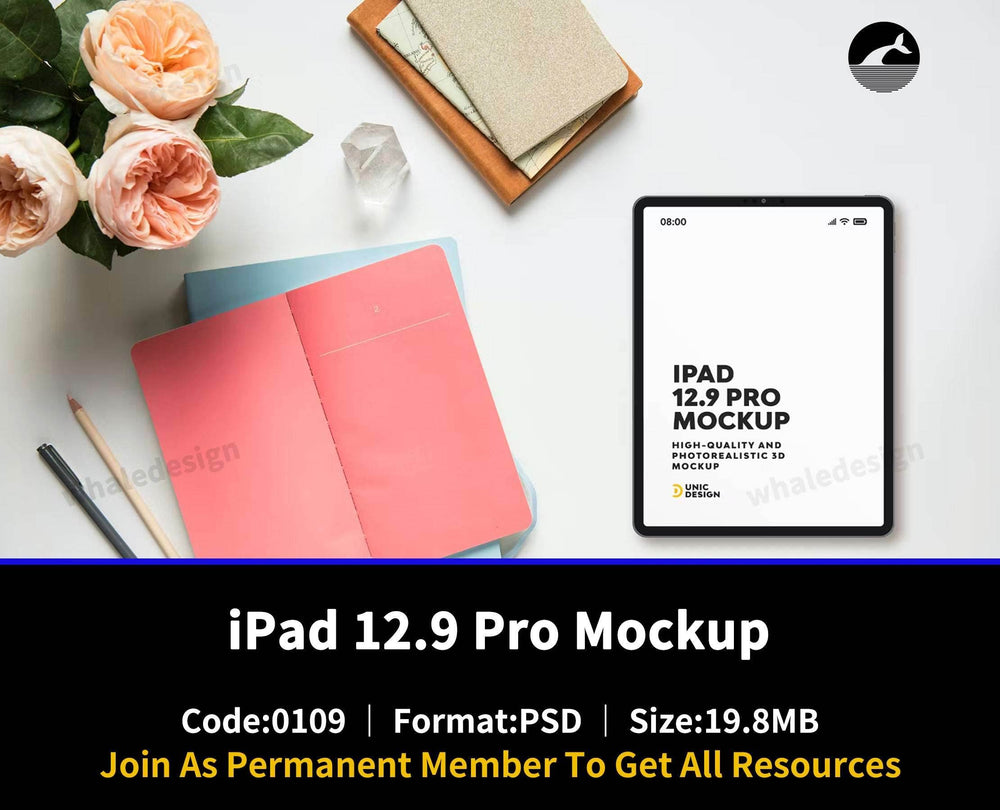109iPad 12.9 Pro Mockup - whaledesign