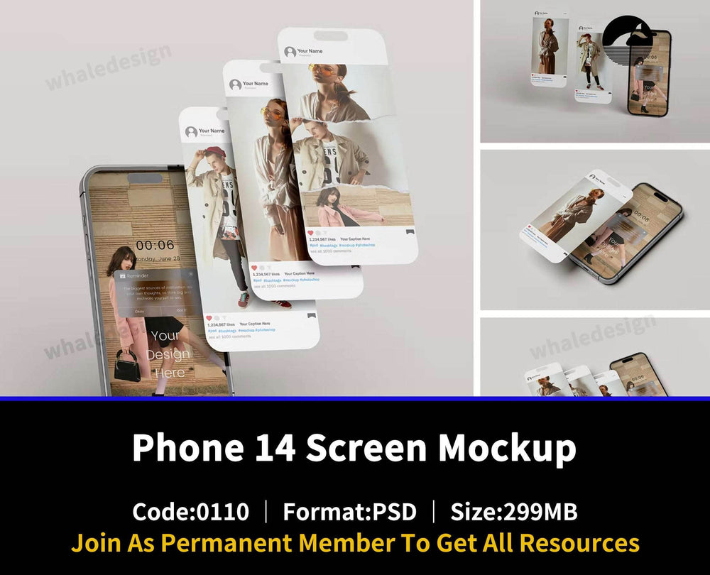 110Phone 14 Screen Mockup - whaledesign