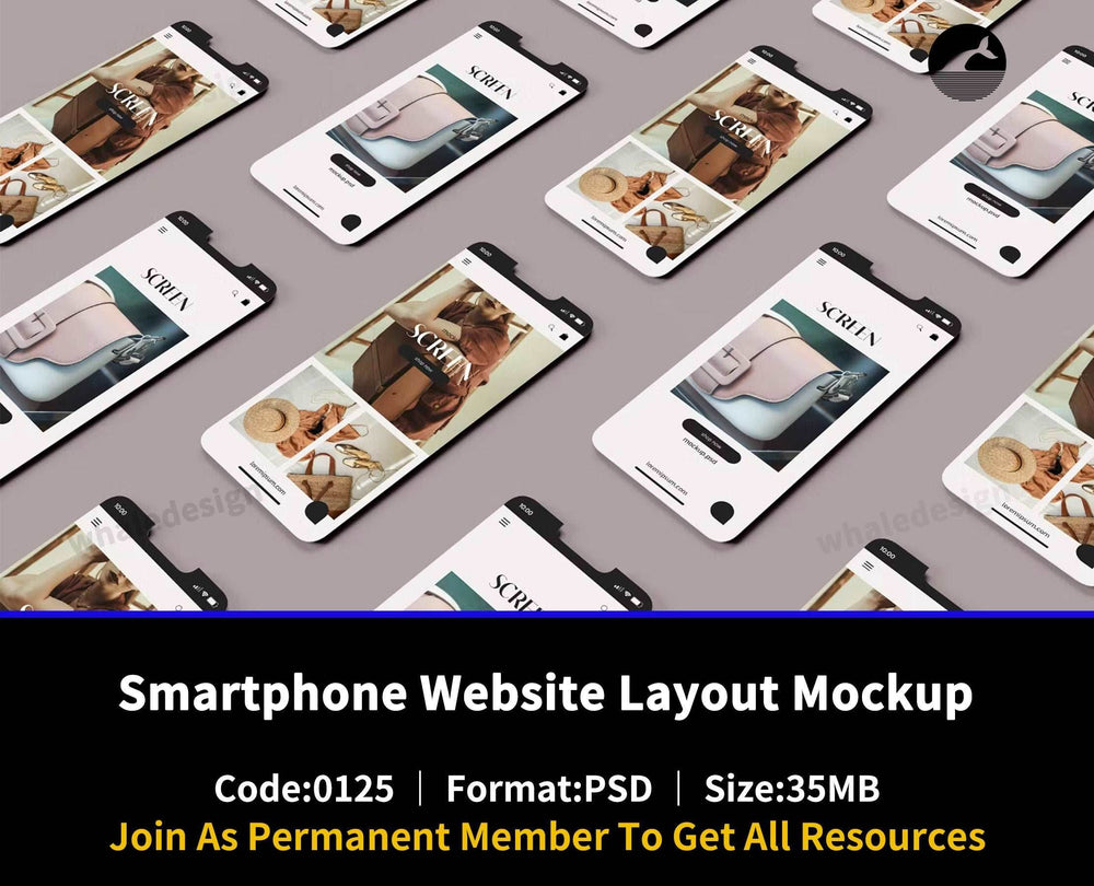 125Smartphone Website Layout Mockup - whaledesign
