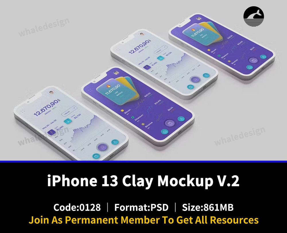 128iPhone 13 Clay Mockup V.2 - whaledesign
