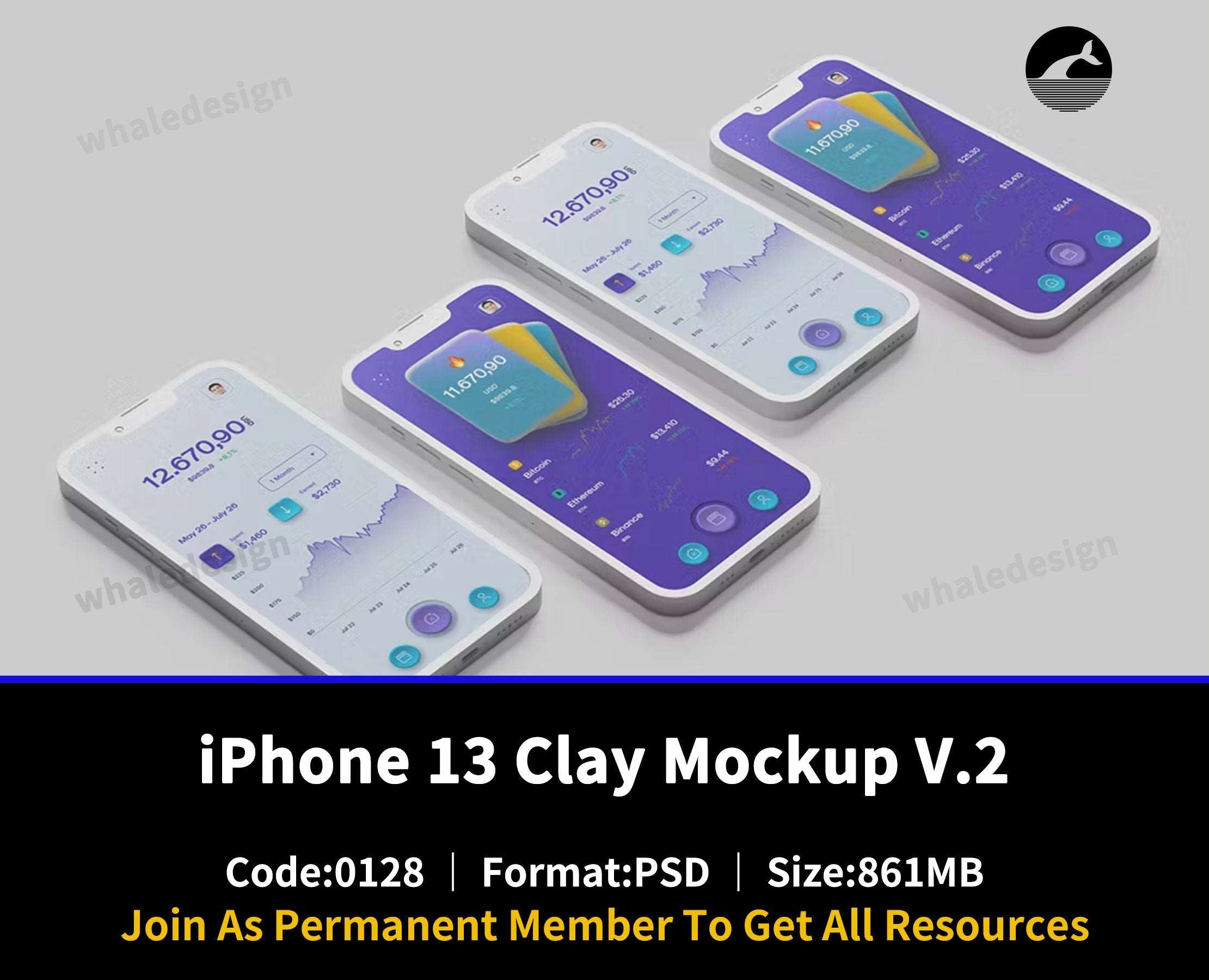 128iPhone 13 Clay Mockup V.2