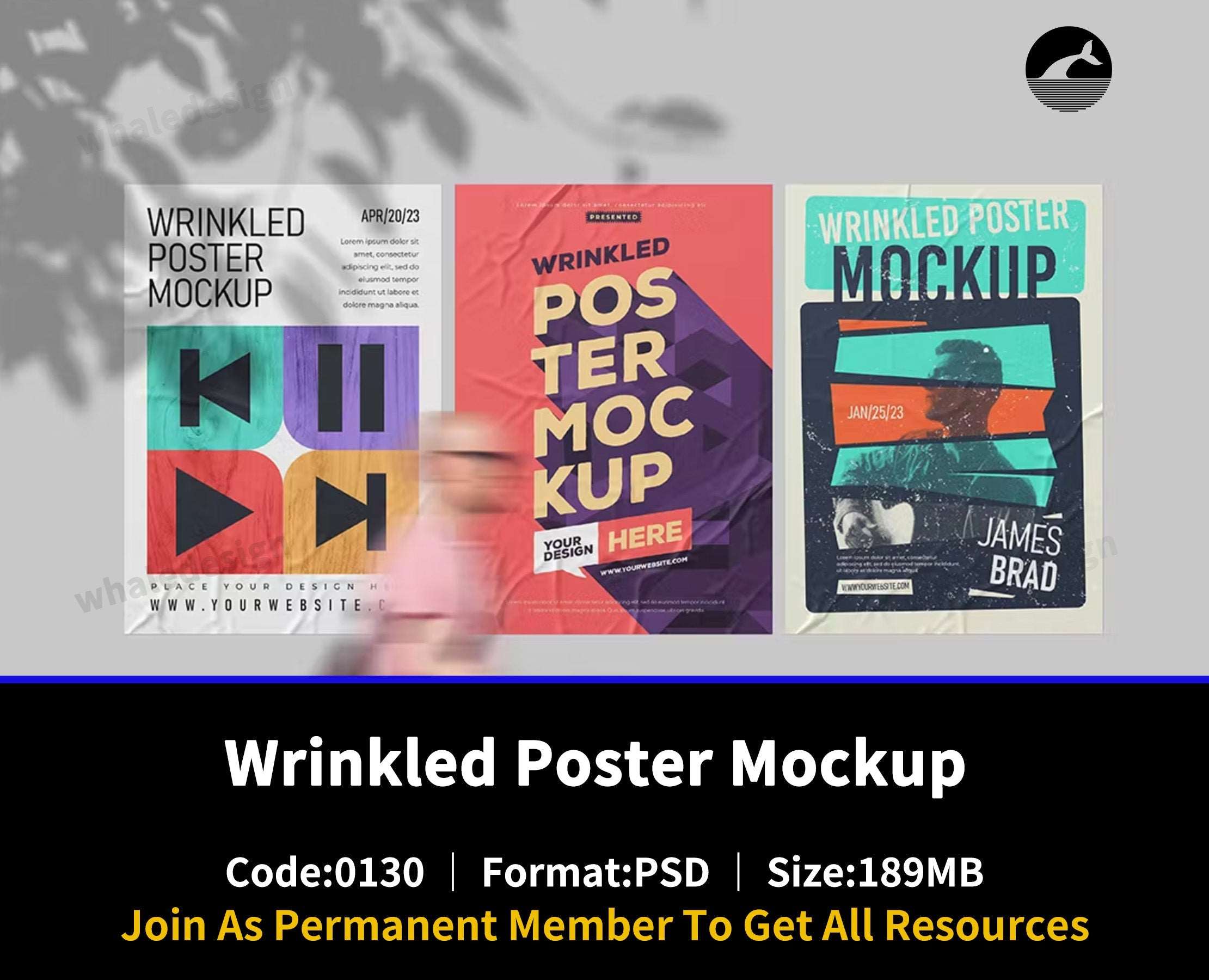 130Wrinkled Poster Mockup 2