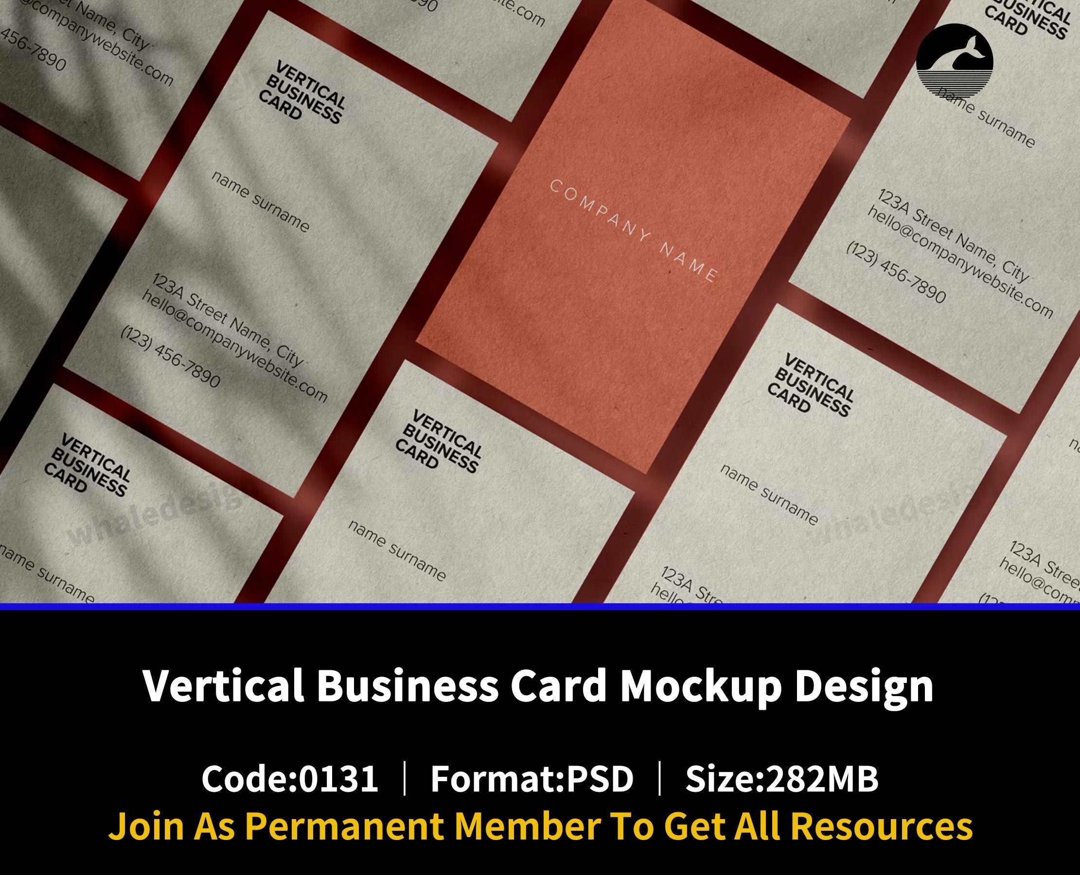 131Vertical Business Card Mockup Design