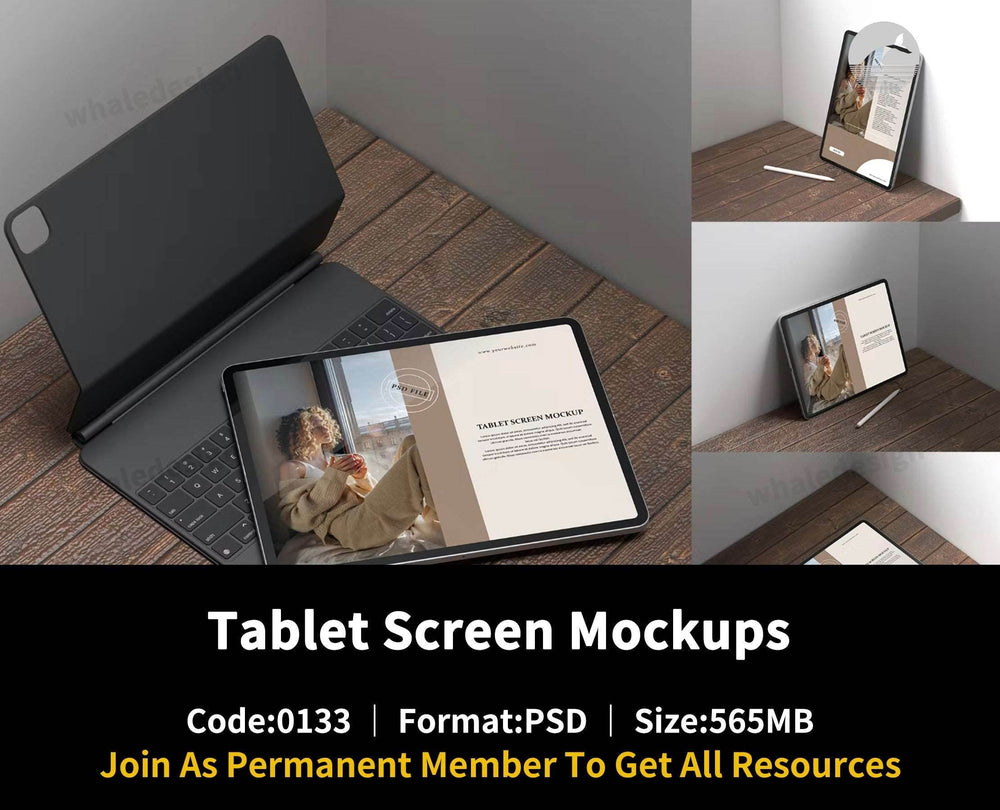 133Tablet Screen Mockups - whaledesign