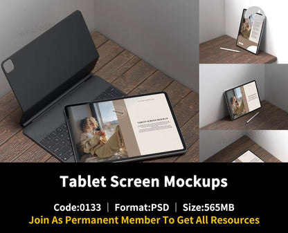 133Tablet Screen Mockups