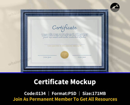 134Certificate Mockup - whaledesign