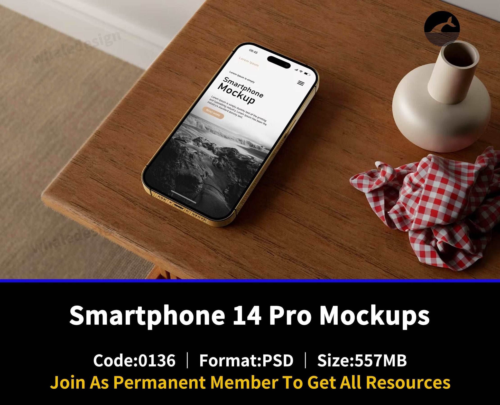 136Smartphone 14 Pro Mockups - whaledesign