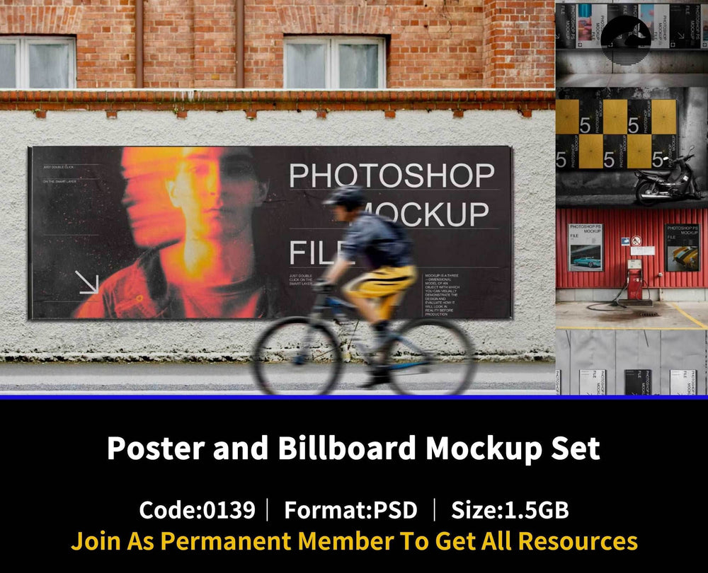 139Poster and Billboard Mockup Set - whaledesign