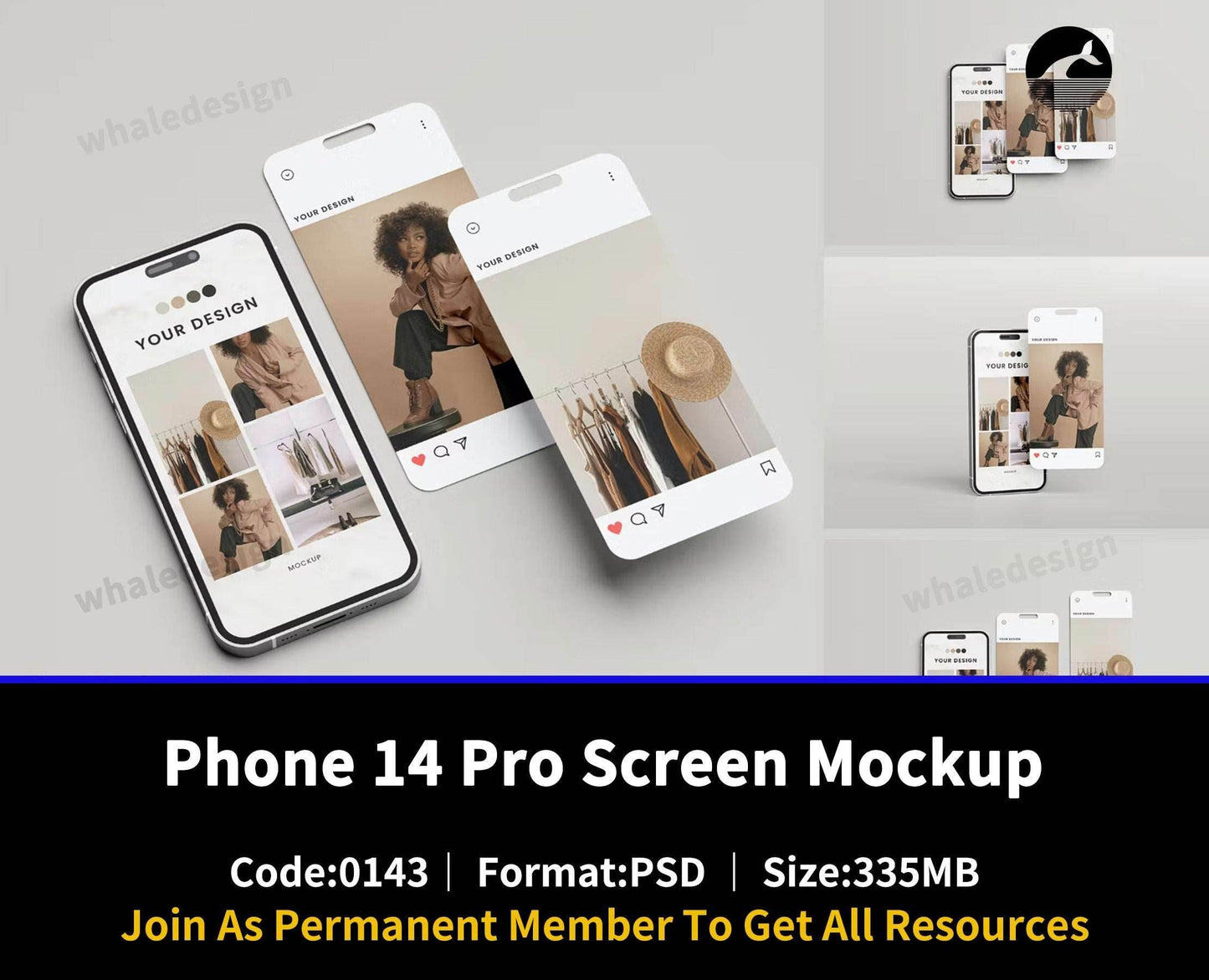 143Phone 14 Pro Screen Mockup - whaledesign