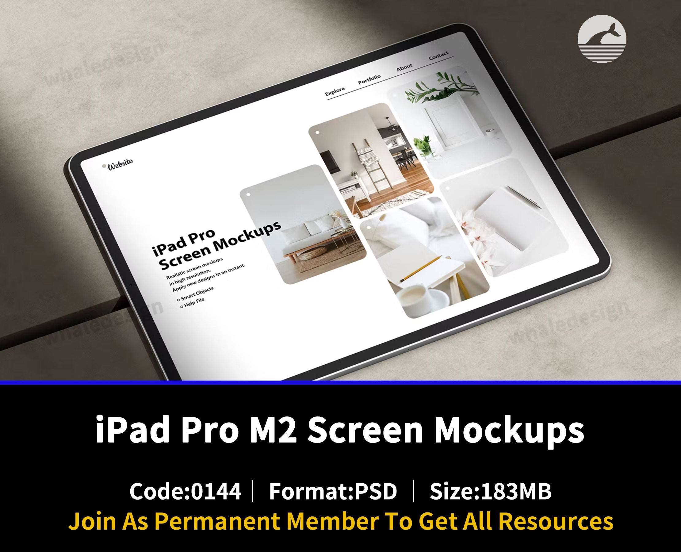 144iPad Pro M2 Screen Mockups