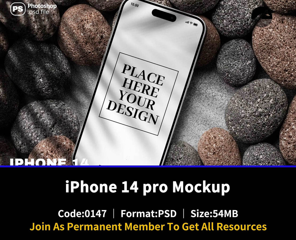 147Realistic iPhone 14 Pro Mockup - whaledesign