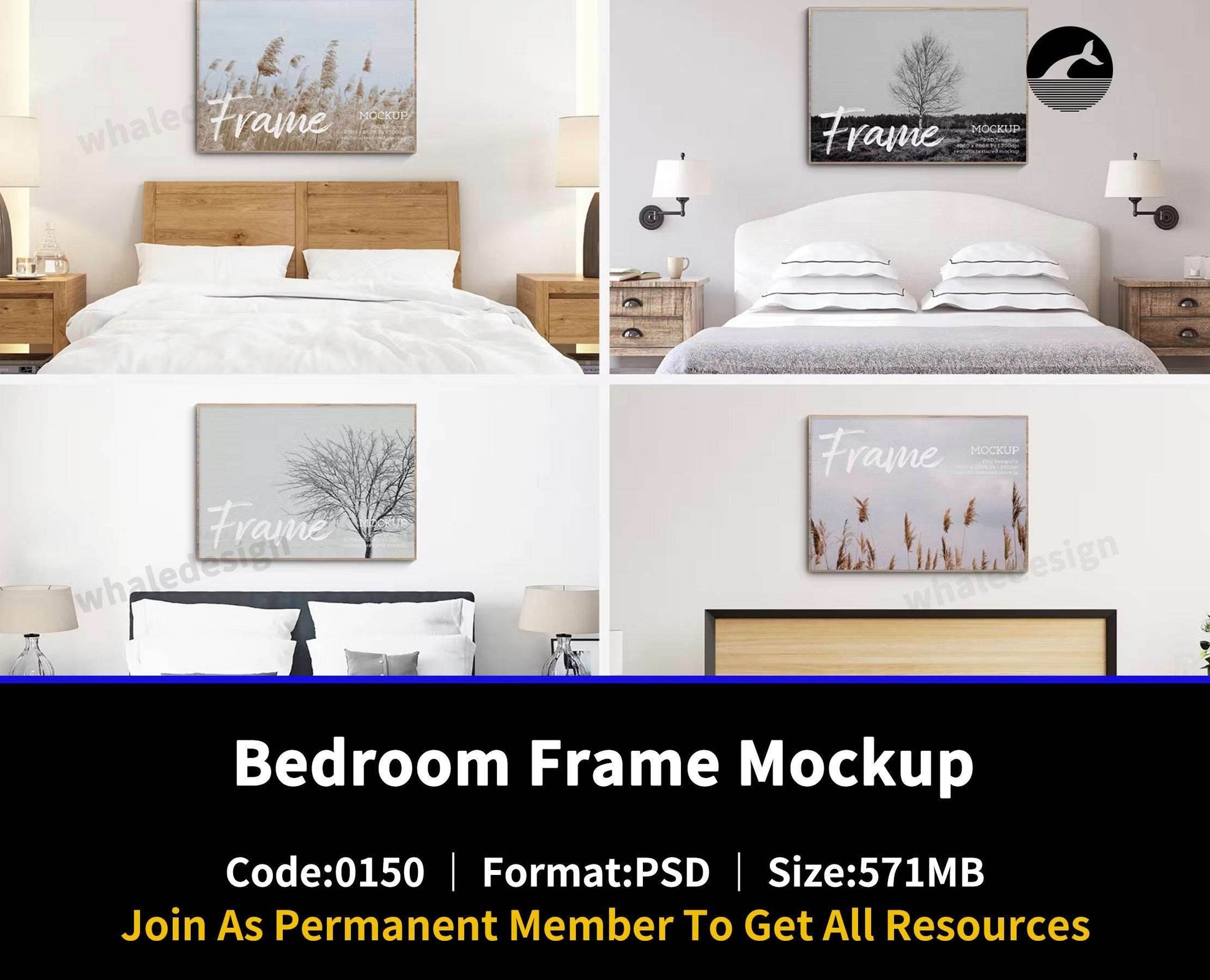 150Bedroom Frame Mockup - whaledesign