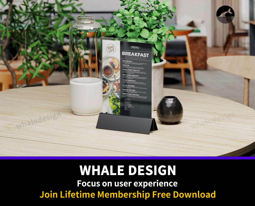 157Set Of Different Table Sign / Menu Stand Mockup - whaledesign
