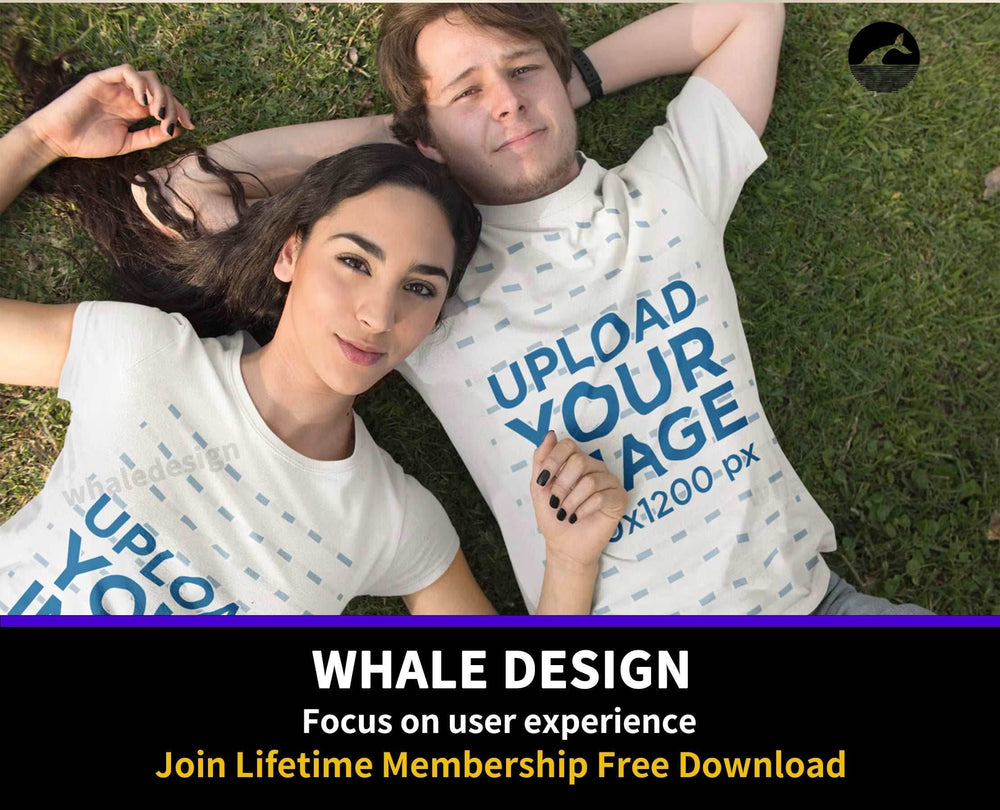 170Pretty Young Couple Lying Down in the Park - whaledesign