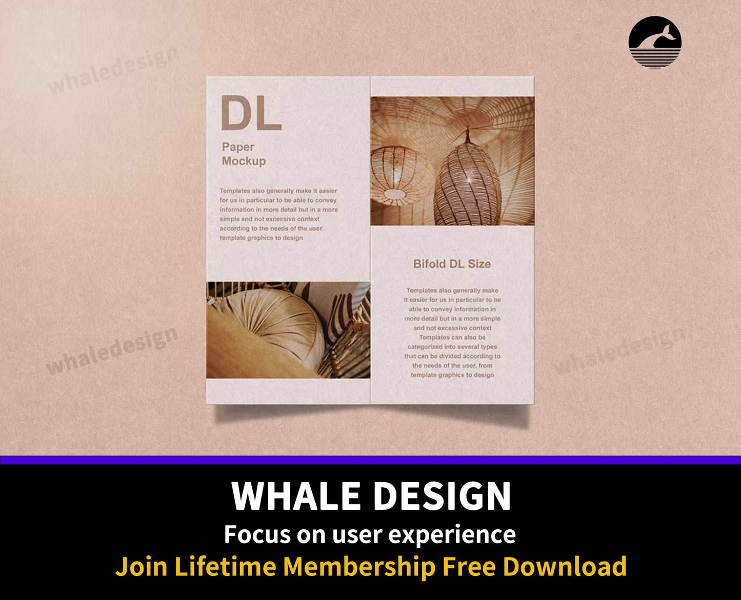 175DL Paper Bifold Mockup - whaledesign