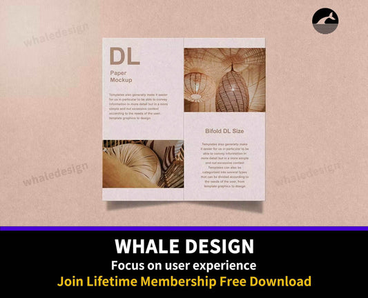 175DL Paper Bifold Mockup - whaledesign