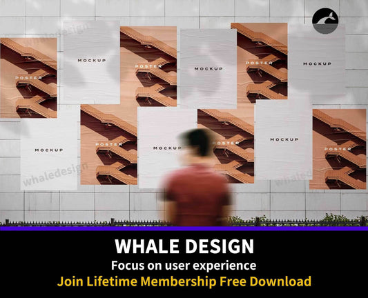 203Posters Wall Mockup Scene - whaledesign