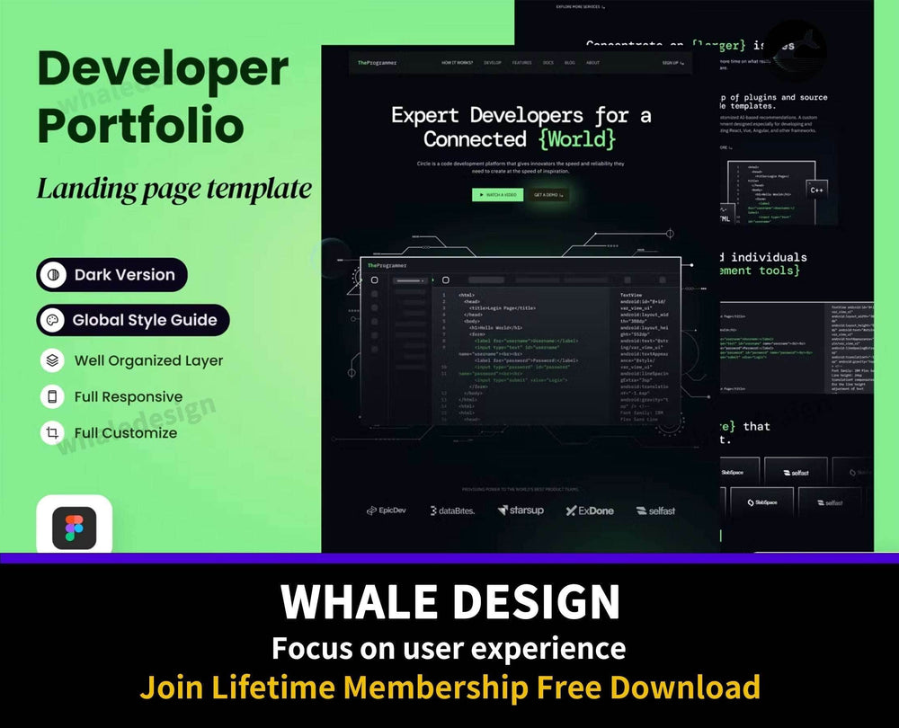 219TheProgrammer - Developer Portfolio Landing Page - whaledesign