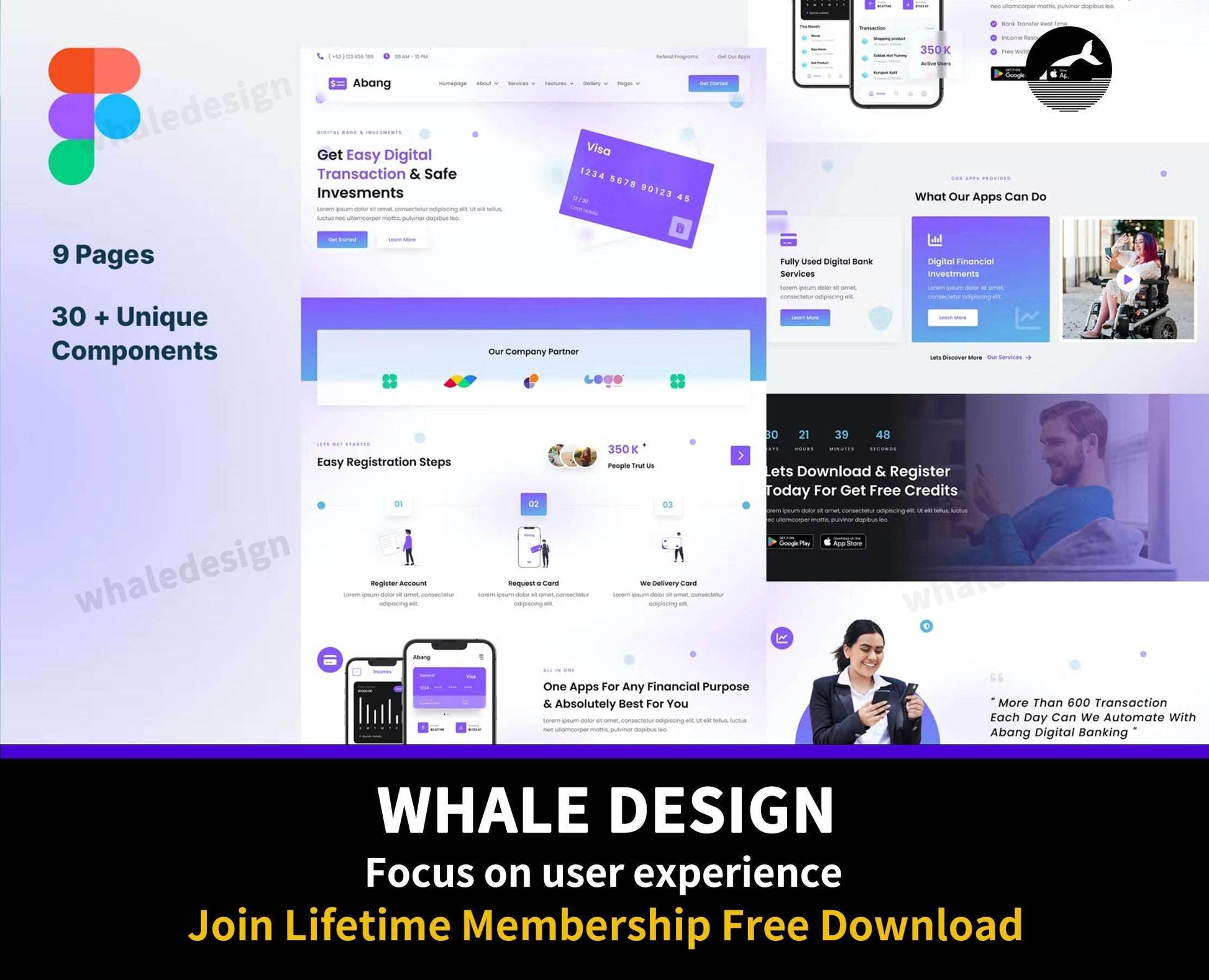 223Abang - Digital Bank Glassmorphism Figma Template - whaledesign