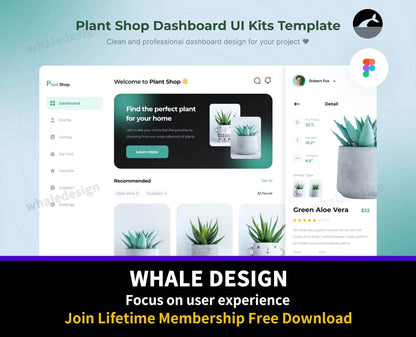 228Plant Shop Dashboard UI Kits Template - whaledesign