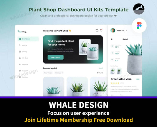 228Plant Shop Dashboard UI Kits Template - whaledesign