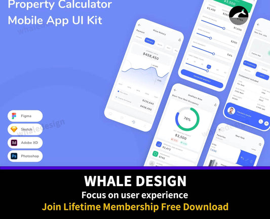 230Property Calculator Mobile App UI Kit - whaledesign